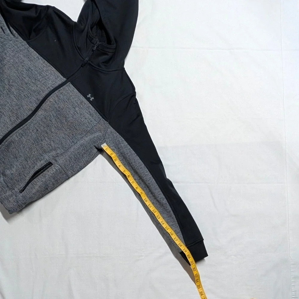 Under Armour ColdGear Boys XL Full Zip Hoodie Black Grey Jacket
